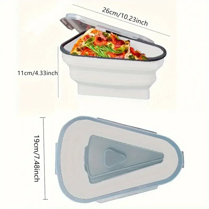1 piece of space-saving silicone pizza storage container, reusable, foldable design, a durable kitchen essential.
