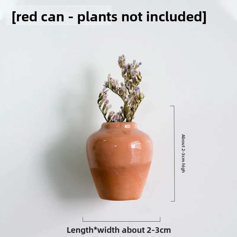 Creative Mini Magnetic Ceramic Flower Vase – DIY Porcelain Insert for Fridge Sticker, Fingertip Decoration &Thoughtful Gift Idea