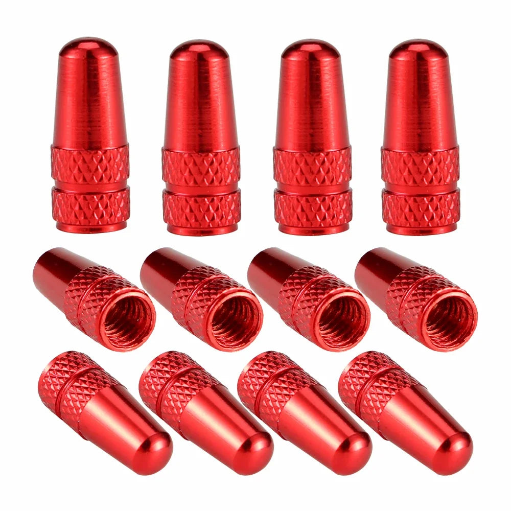 4Pcs Aluminum Alloy Presta Valve Caps for Road MTB Track Racing Bike Tires - French Valve Wheel Tube Tire Wheel Covers