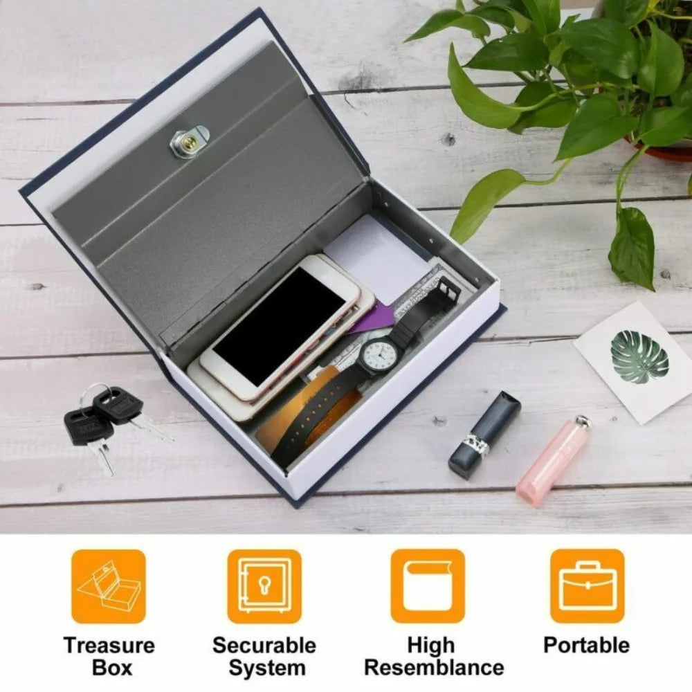Bank Savings Bank Secret Stash Booksafe Key Box With Lock Dictionary Hollow Book Safe Diversion Metal Box Simulated Book Safe