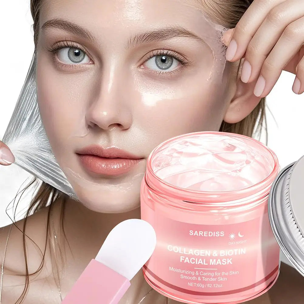 1/2PCS Collagen Night Wrapping Mask Peel-Off Overnight Collagen Face Mask Deeply Hydrate & Firming & Glowing Skin,Reduce Sagging
