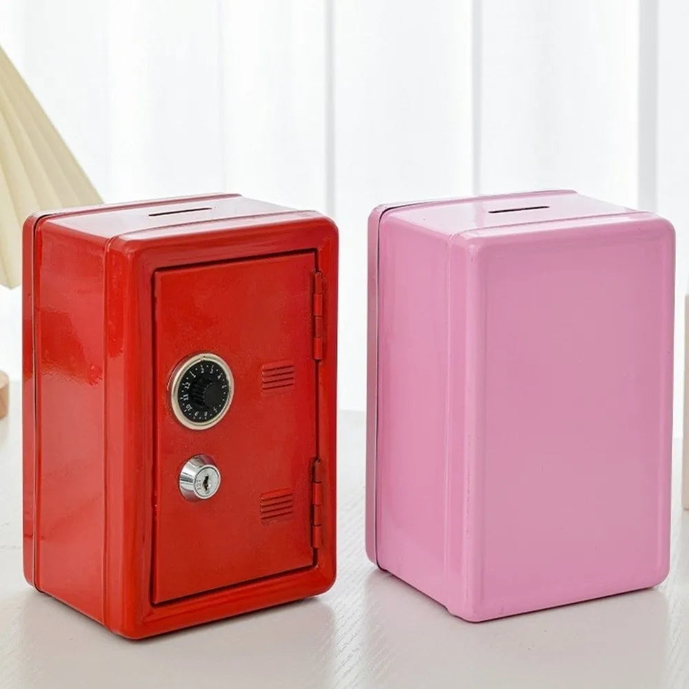 Portable Password Lock Mini Safe Box Anti-Theft Cabinet Piggy Bank Metal Strongbox Household Use