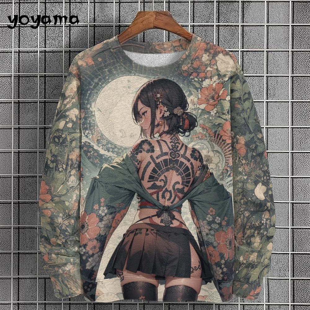 Anime Girl Men's Sweatshirt Autumn Fashion Men Clothing Top Casual Sweatshirts for Men Long Sleeve New in Hoodies Sweatshirts