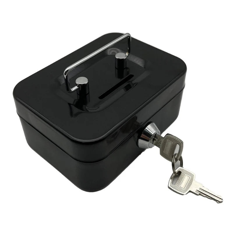 Portable Piggy Box Made Of Metal Small Security Lock Box Sturdy Coin Boxes Money Safe Box Lockable Cash Box With Key For Kids