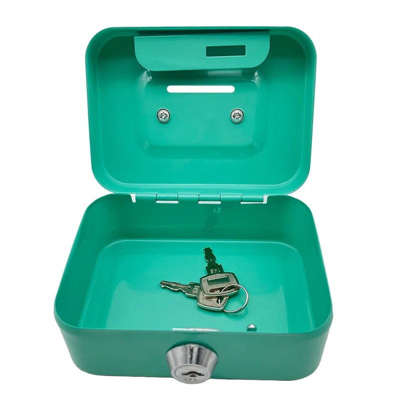 Portable Piggy Box Made Of Metal Small Security Lock Box Sturdy Coin Boxes Money Safe Box Lockable Cash Box With Key For Kids