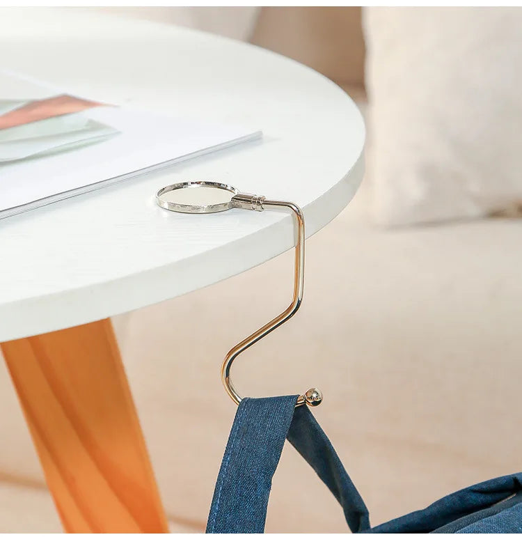 1PCS Portable Folding Bag Hook Hanger Purse Handbag Holders Foldable Table Hook Women Handbag Organizer Office Desk Side hook
