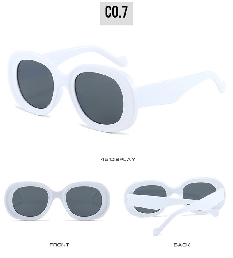SHAUNA Fashion Oversized Oval Sunglasses Women Retro Trending Men Punk Sun Glasses