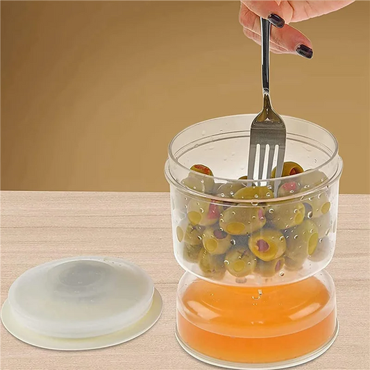 -BABQ 3X Pickle And Olive Hourglass Jar, Pickle Flip Jar Separated From Wet And Dry, Pickle Jar With Strainer Flip, Separator