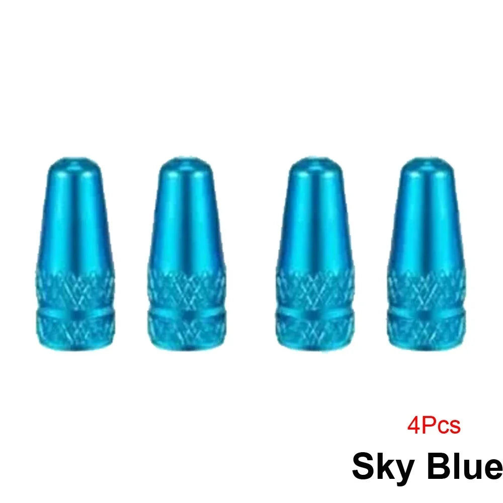 4Pcs Aluminum Alloy Presta Valve Caps for Road MTB Track Racing Bike Tires - French Valve Wheel Tube Tire Wheel Covers