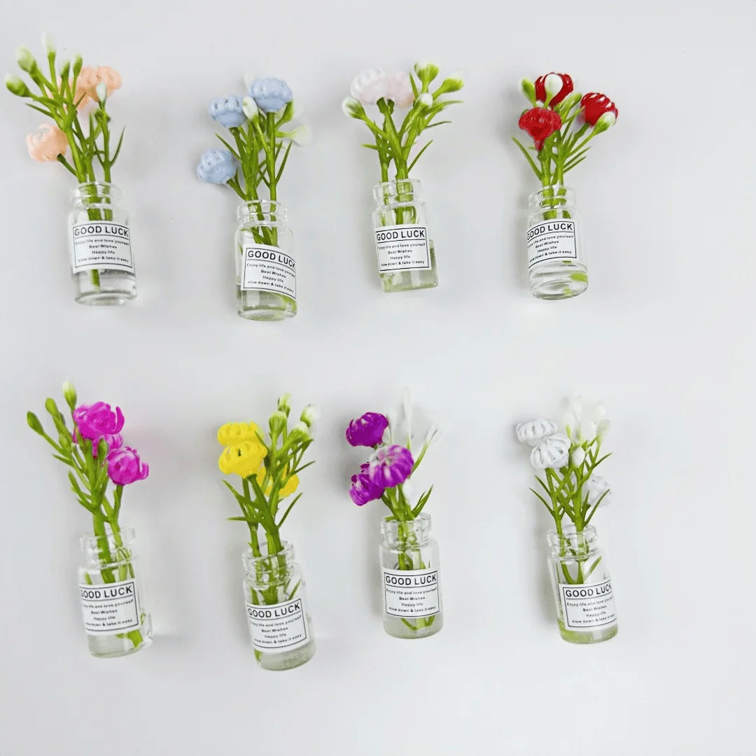8pcs Mini Small Vase Magnets Cute Mini Refrigerator Magnets 3D Vase Fun Refrigerator Accessories Kitchen Decoration Holiday Gift