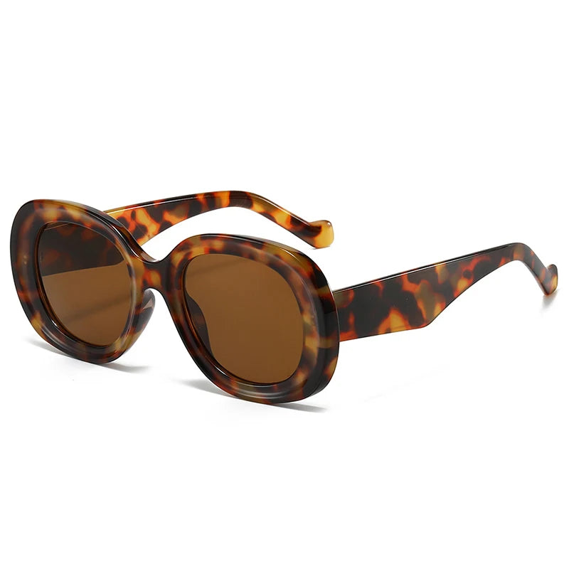 SHAUNA Fashion Oversized Oval Sunglasses Women Retro Trending Men Punk Sun Glasses