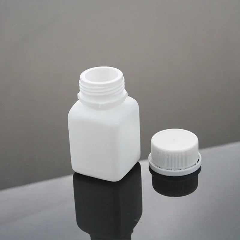 10/20/30/50/100pcs 30cc 30ml Plastic HDPE White Square Pill Bottles Empty Medicine Capsule Tablet Bottle with Tamper Proof Cap