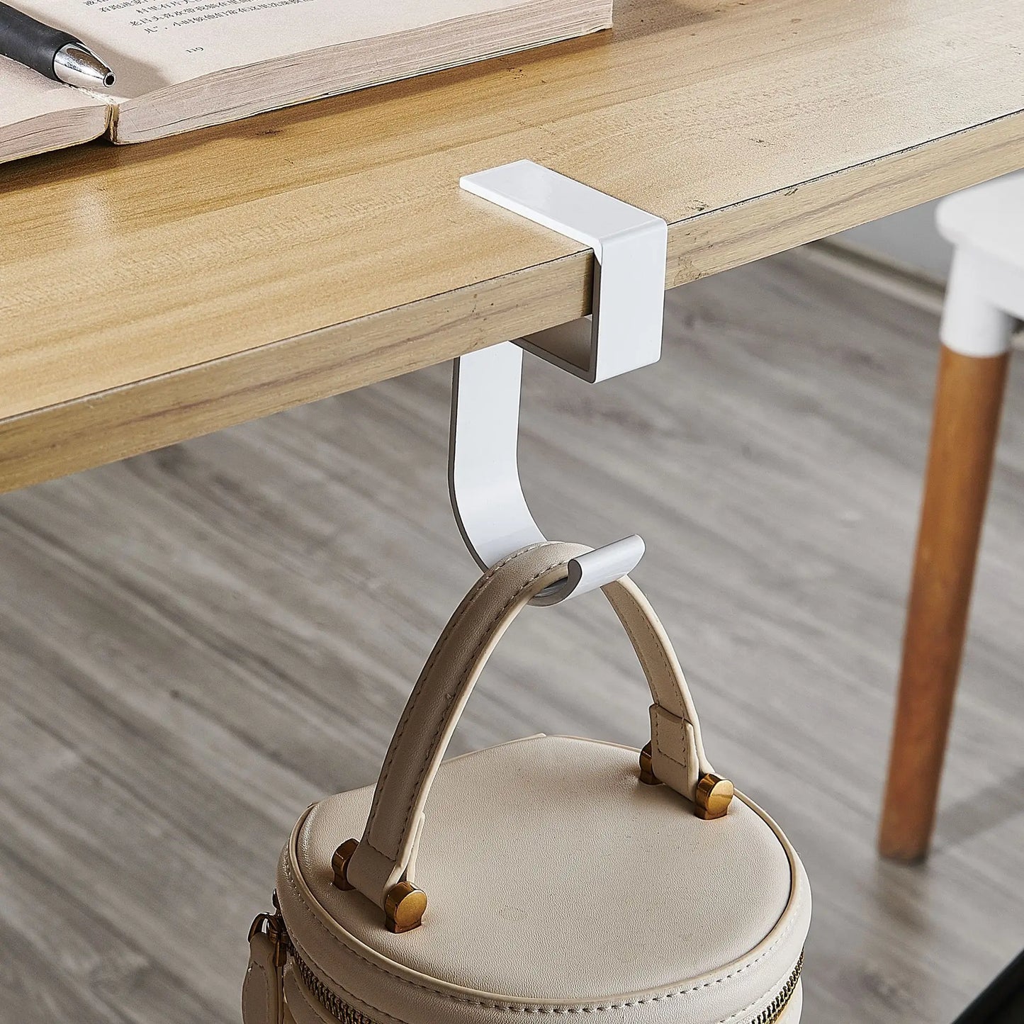 Desk Bag Hanger Portable Bag Hanger School Office Desk Edge Bag Hook Desktop Backpack Hanger Punch Free Desk Side Handbag Rack