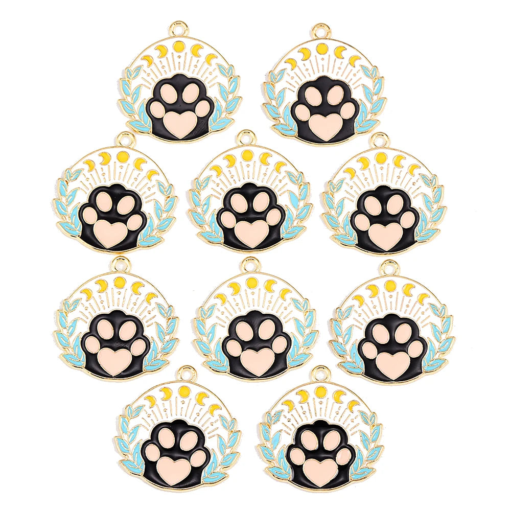 Lovers Cute Cat Cat's Paw Necklace Animal Pendant Charm for Bracelet Necklace Keychain Pendant DIY Jewelry Making Supplies Gift