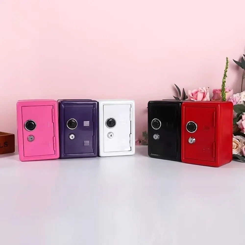Portable Password Lock Mini Safe Box Anti-Theft Metal Piggy Bank Cabinet Strongbox Valuables Security