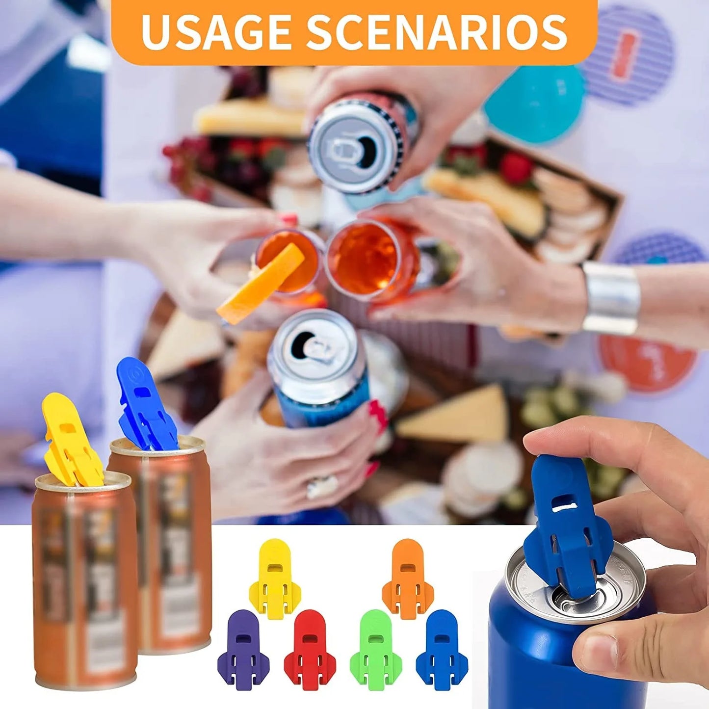 6pcs Sodas Can Opener Manual Reusable Opener for Coke Beer Soda Drink Aluminum Beverage Can Top Ring Opener Tools Easy to Use