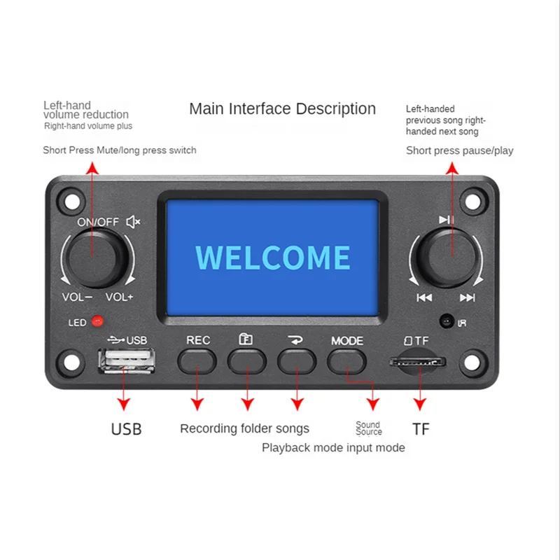 Trending Now TPM118B Digital Audio Player MP3 Decoder Board High Quality Portable MP3 Player Module with Bluetooth and FM Radio