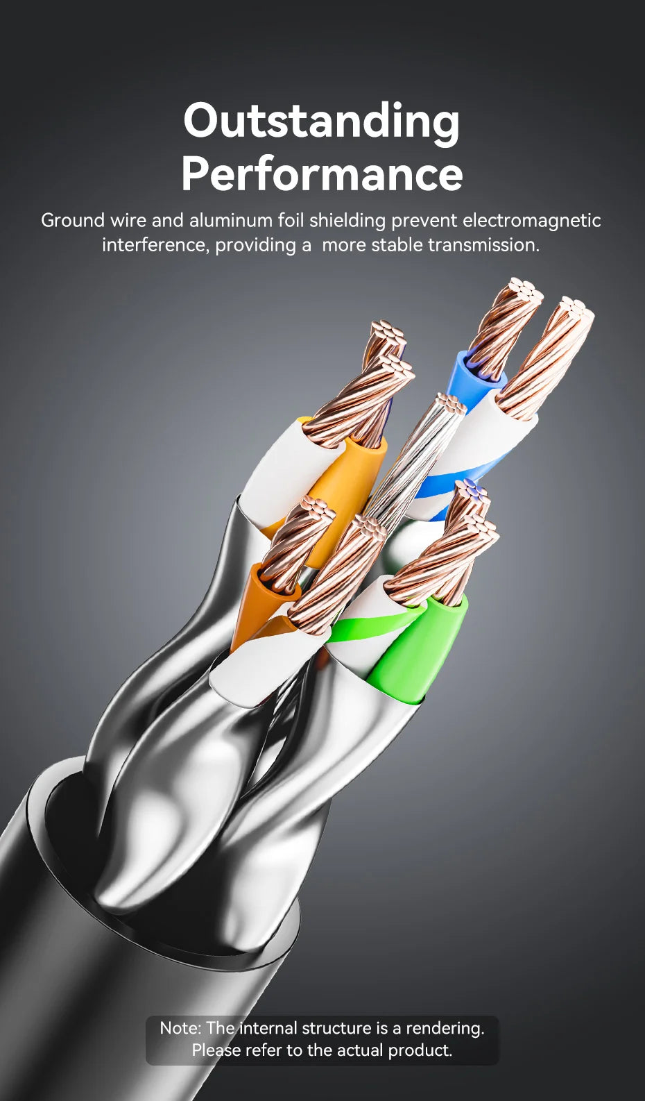 Vention New! 360° Rotate CAT8 Ethernet Cable 40Gbps 2000MHz Networking Double Shield Lan Cord for Laptops PS 4 Router RJ45 Cable