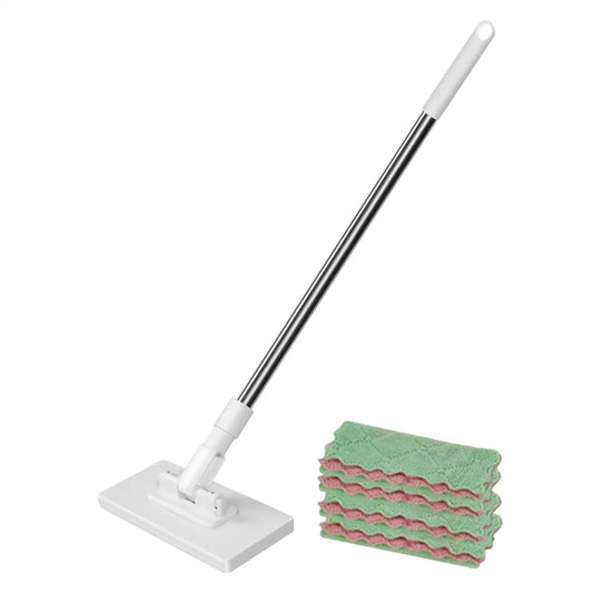 Dust Removal Mop Face Towel Washer Mop With 4 Replacement Cloths Household Cleaner Tool Dust Removal Equipment for Window