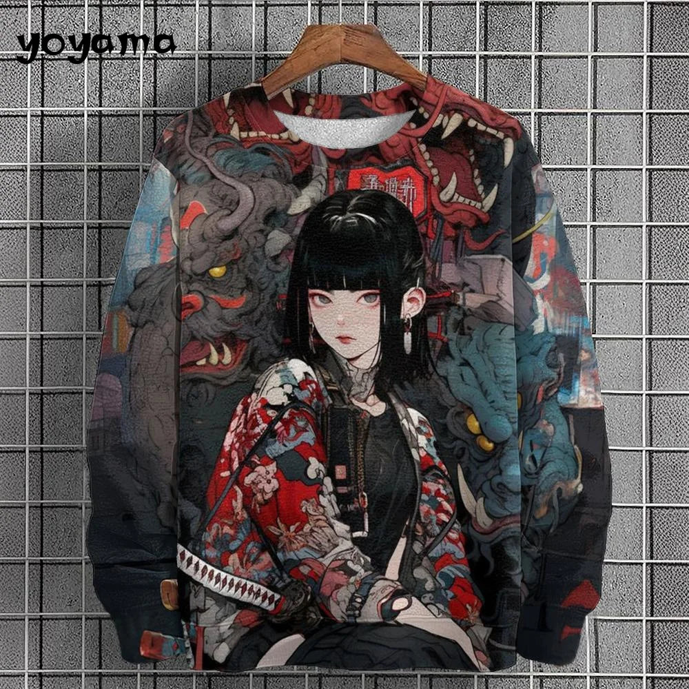 Anime Girl Men's Sweatshirt Autumn Fashion Men Clothing Top Casual Sweatshirts for Men Long Sleeve New in Hoodies Sweatshirts