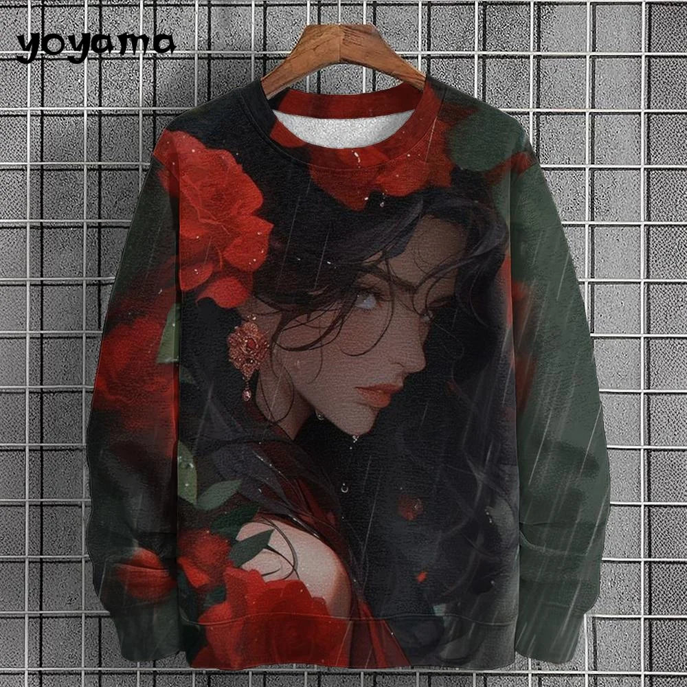 Anime Girl Men's Sweatshirt Autumn Fashion Men Clothing Top Casual Sweatshirts for Men Long Sleeve New in Hoodies Sweatshirts