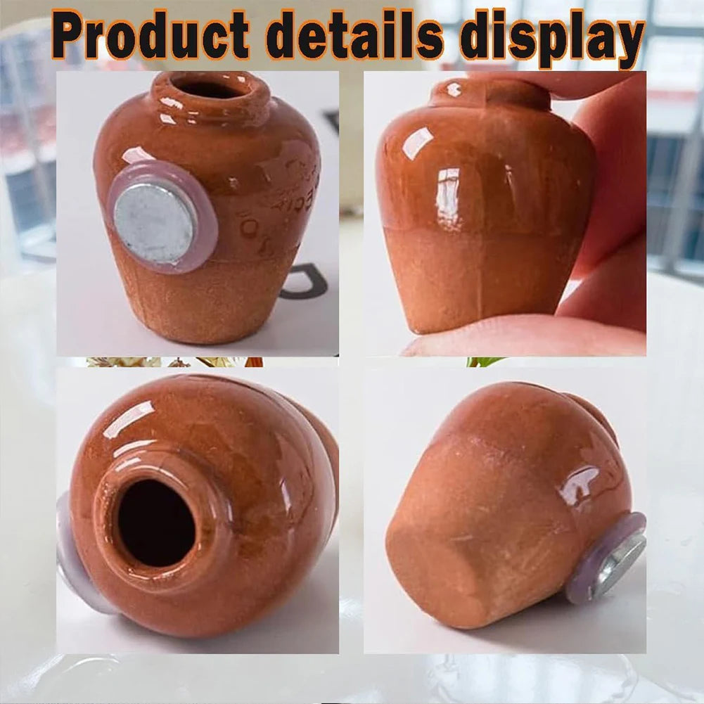 8 Mini Magnetic Vases-for Decorative Small Fridge Magnets Ideal for Kitchens,Offices and Lockers,Vase Decorations(Random Style)