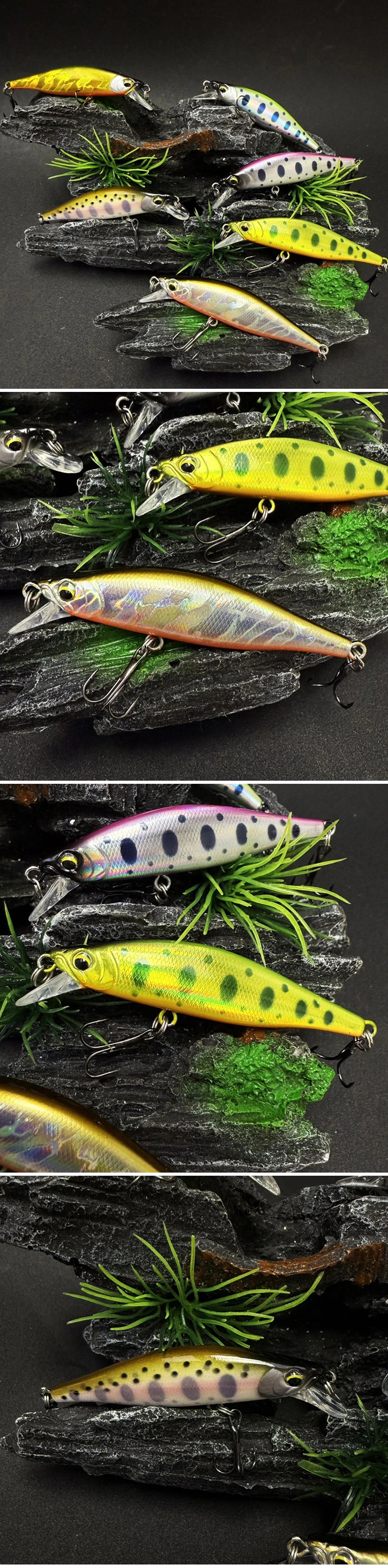 6.3cm 7.7g Fishing Lures Sinking Minnow Wobbler Long Casting Artificial Hard Bait Jerkbait Fishing Accessories Trout Bass MN712