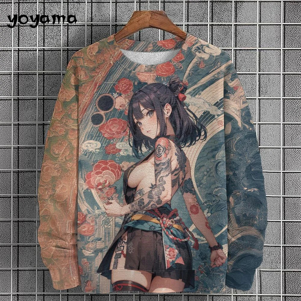 Anime Girl Men's Sweatshirt Autumn Fashion Men Clothing Top Casual Sweatshirts for Men Long Sleeve New in Hoodies Sweatshirts