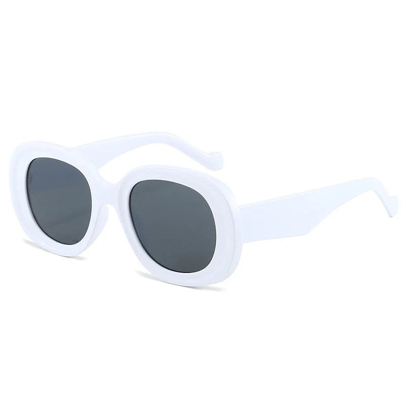 SHAUNA Fashion Oversized Oval Sunglasses Women Retro Trending Men Punk Sun Glasses