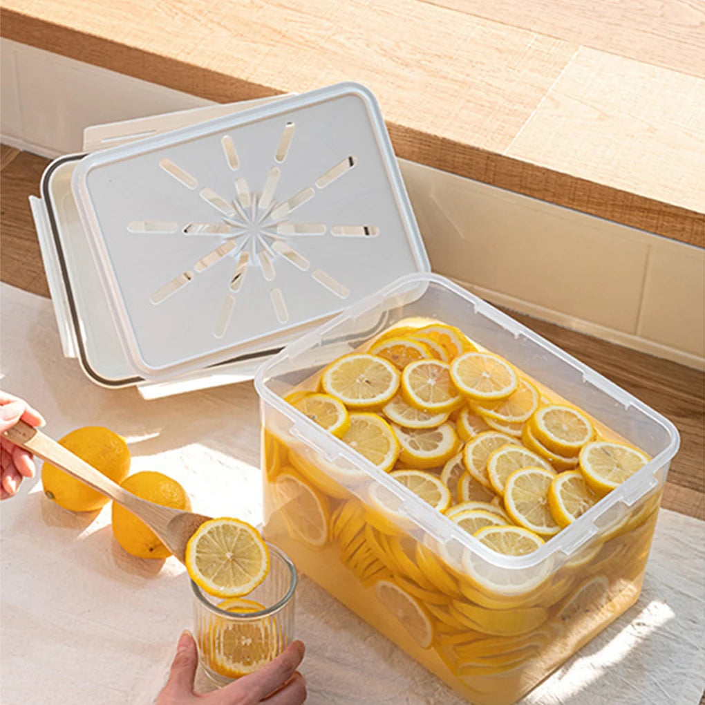 4/5L Pickle Jar with Press Plate Leakproof Kitchen Organizer Bins For Gherkin Sauerkraut Olive And Kimchi Storage Container