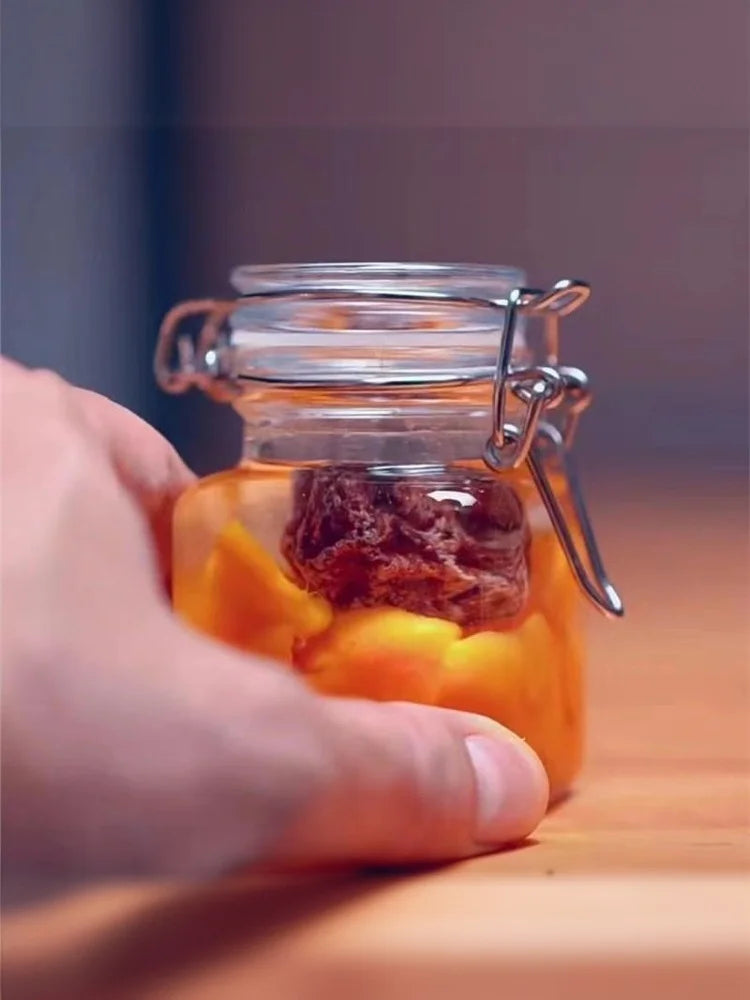 50/100ml Glass Bottle Sealed Jar For Kitchen Food Pickle Fruit Canned Transparent Big Mouth Jam Bottle Storage Jar Household