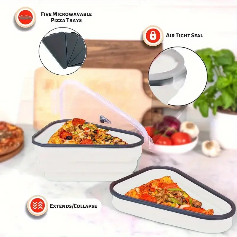 1 piece of space-saving silicone pizza storage container, reusable, foldable design, a durable kitchen essential.