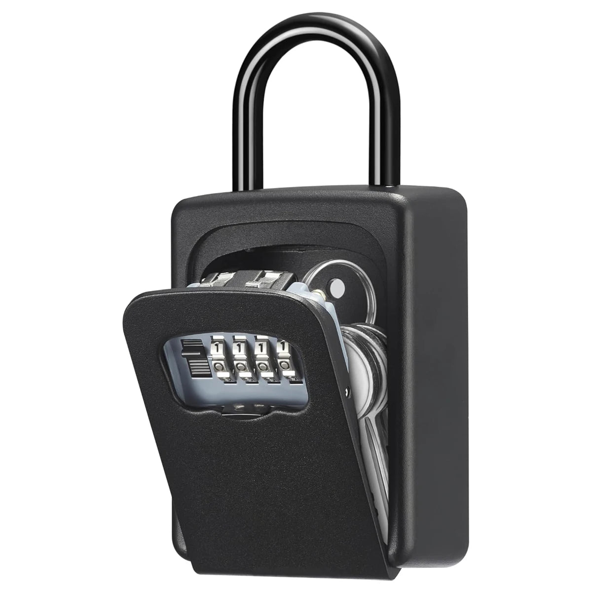 Portable key lock box, wall-mounted key lock box for house keys, capacity for 5 keys, password resettable.