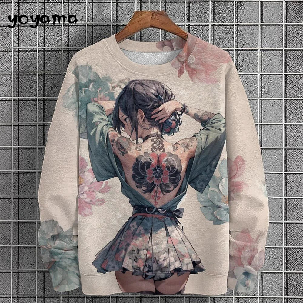 Anime Girl Men's Sweatshirt Autumn Fashion Men Clothing Top Casual Sweatshirts for Men Long Sleeve New in Hoodies Sweatshirts