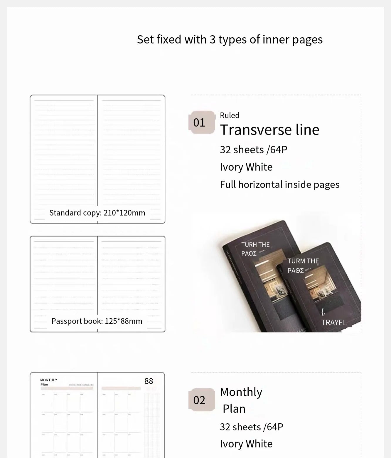 TN Passport book Travel Notebook High Quality Diary journal notebook  American retro Business Office School Meeting Notepad