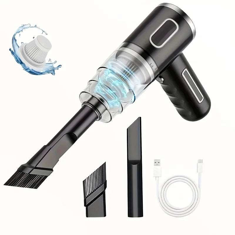 USB Mini Vacuum Cleaner, Powerful Suction for Car/Home/Office. Portable & Wireless with Multiple Attachments. Fast USB Charging.