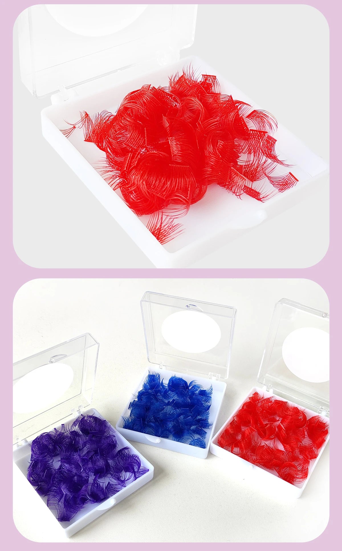 144pcs Colored Loose Lash Segmented Cluster Individual Russian Wispy C/D Curl Cluster Lashes Extension DIY At Home