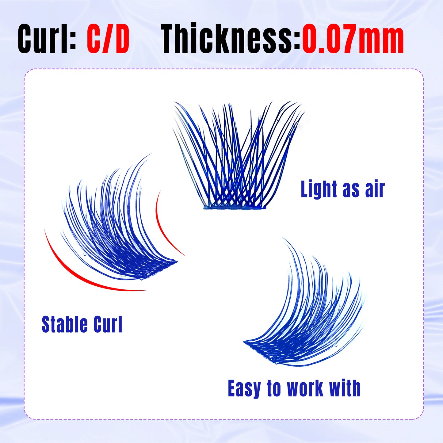 144pcs Colored Loose Lash Segmented Cluster Individual Russian Wispy C/D Curl Cluster Lashes Extension DIY At Home