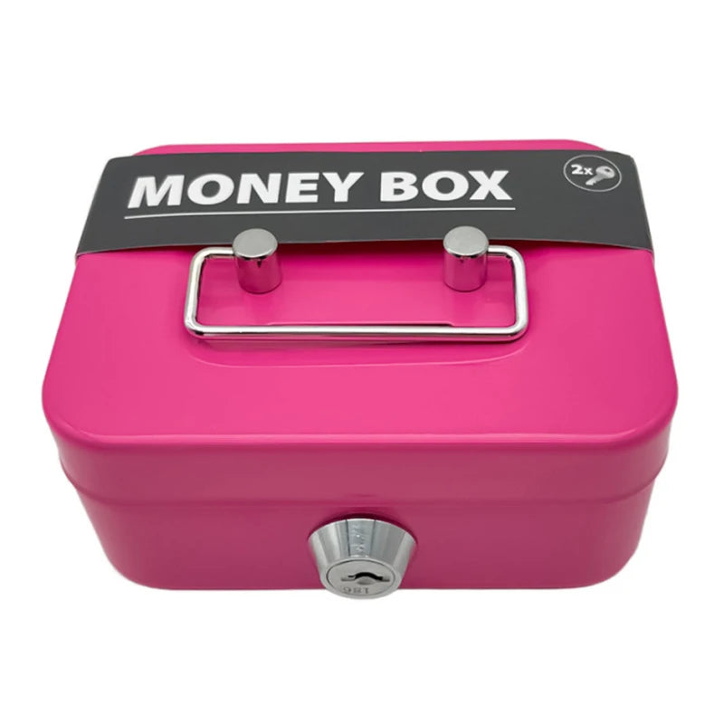 Portable Piggy Box Made Of Metal Small Security Lock Box Sturdy Coin Boxes Money Safe Box Lockable Cash Box With Key For Kids