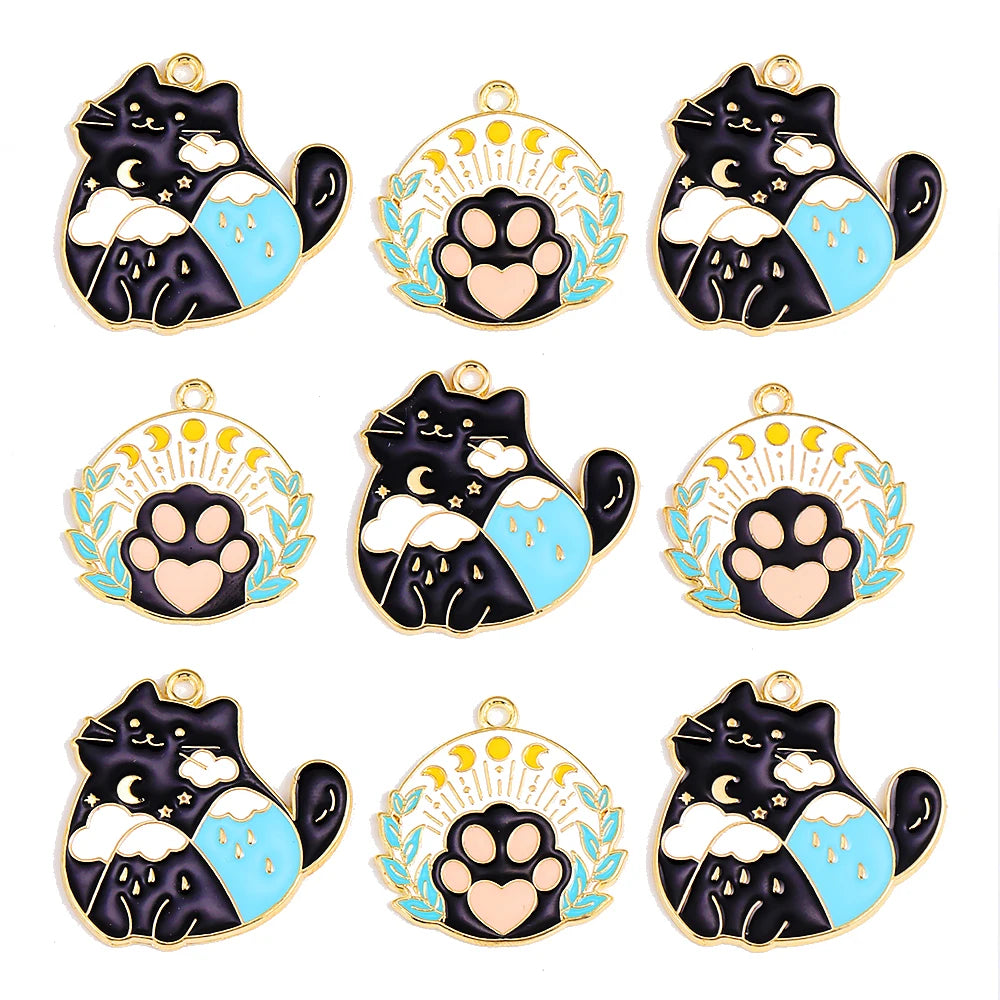 Lovers Cute Cat Cat's Paw Necklace Animal Pendant Charm for Bracelet Necklace Keychain Pendant DIY Jewelry Making Supplies Gift