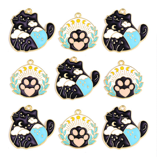 Lovers Cute Cat Cat's Paw Necklace Animal Pendant Charm for Bracelet Necklace Keychain Pendant DIY Jewelry Making Supplies Gift