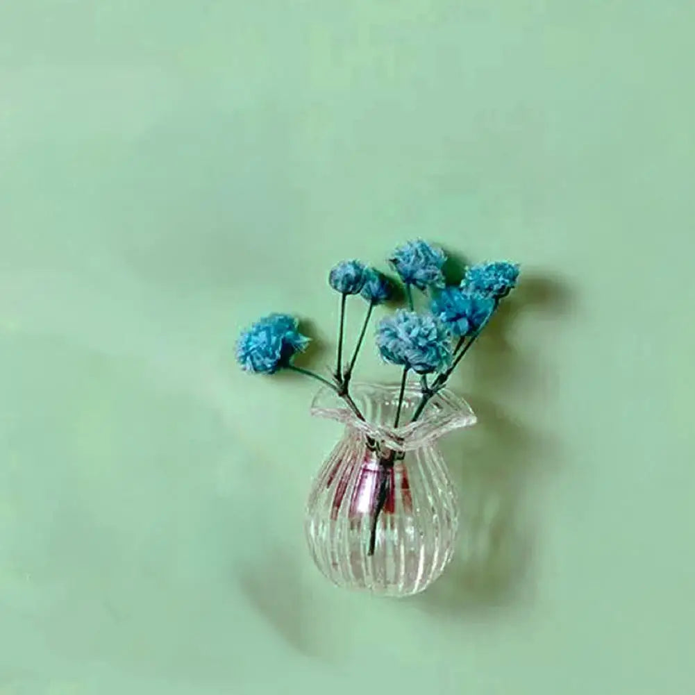Durable Mini Vase Magnet 3d Miniature Flower Vase Decoration for Home Office Kitchen Glass Vase Refrigerator Decor Ornament Mini
