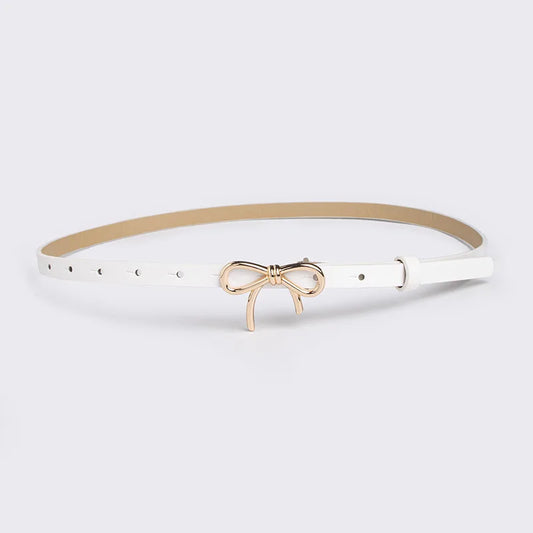 Bow Detail Bowknot Element Versatile Skinny Belt Candy-Colored Belt Trending Accessory
