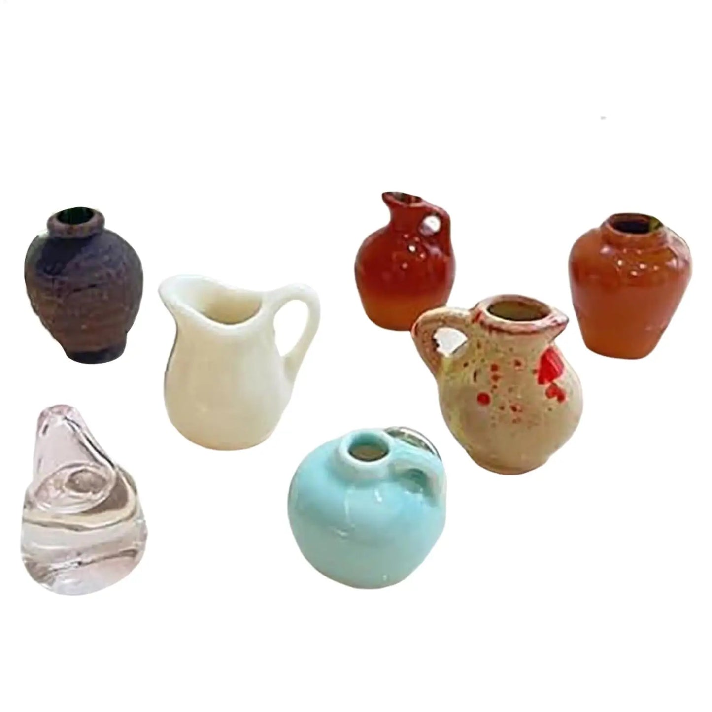 8Pcs Mini Ceramic Vases Magnets Set Strong Magnetic Bud Vases for Fridge Decoration And Office Use No Plant Included