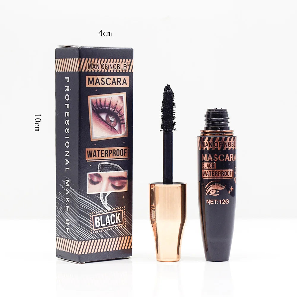 3D Waterproof Mascara Black Silk Fiber Long Curling Non-Clumping Eyelash Extensions Spiral Makeup for Eyes
