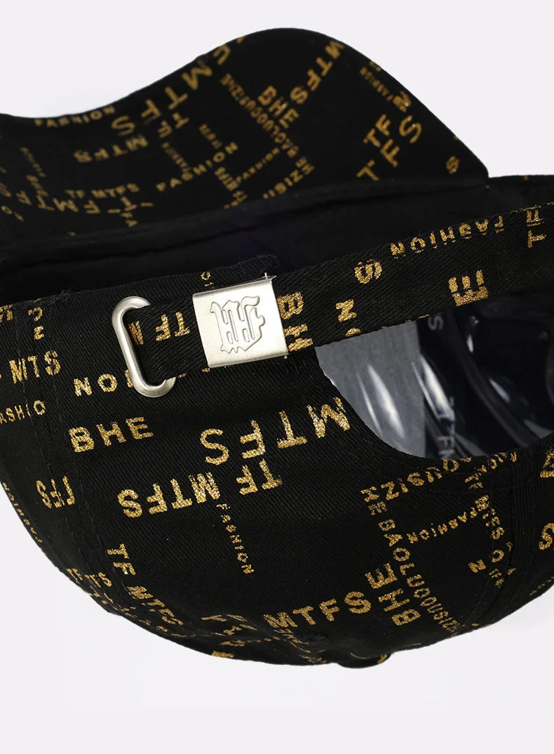 Trending Typography - printed Baseball Cap with Embroidered Logo - A Fashion - forward Headpiece