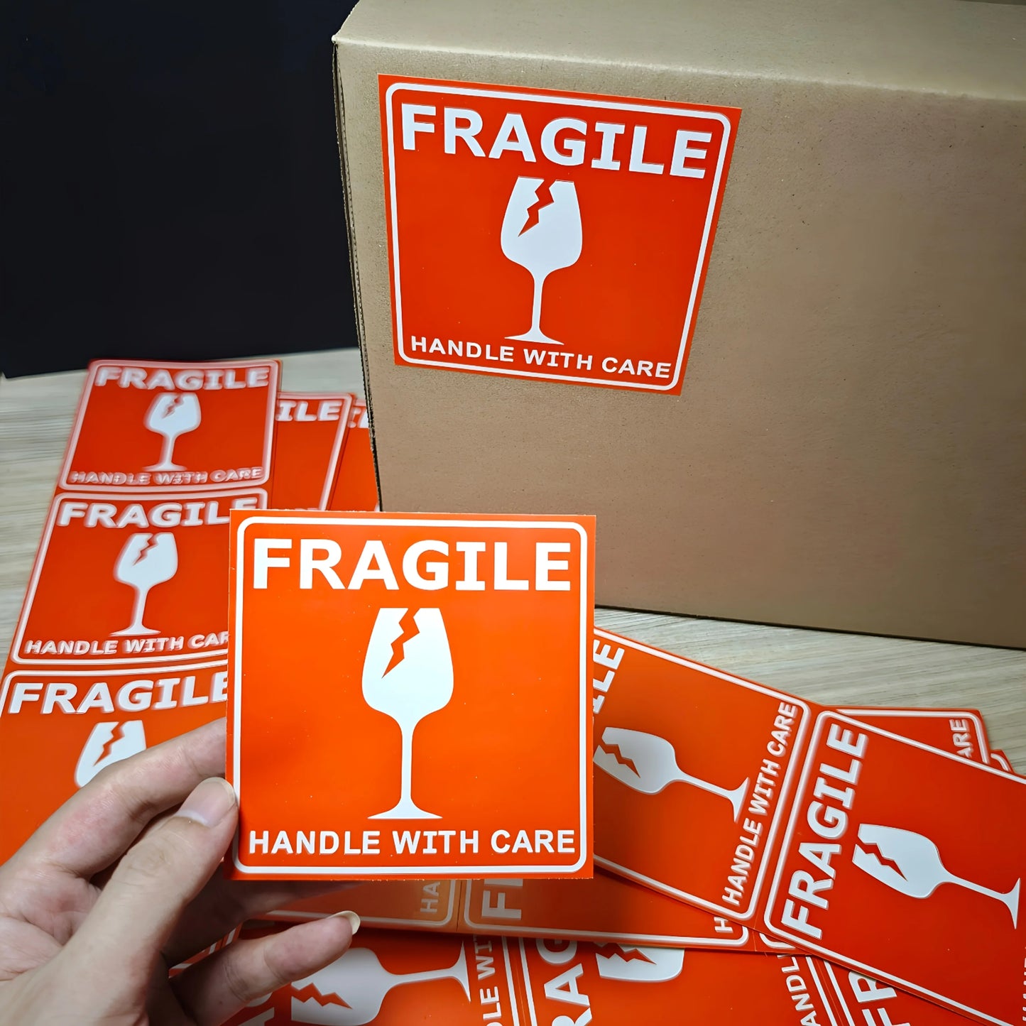 60 Fragile warning stickers - Transport label stickers, fragile transport labels, packaging warning stickers