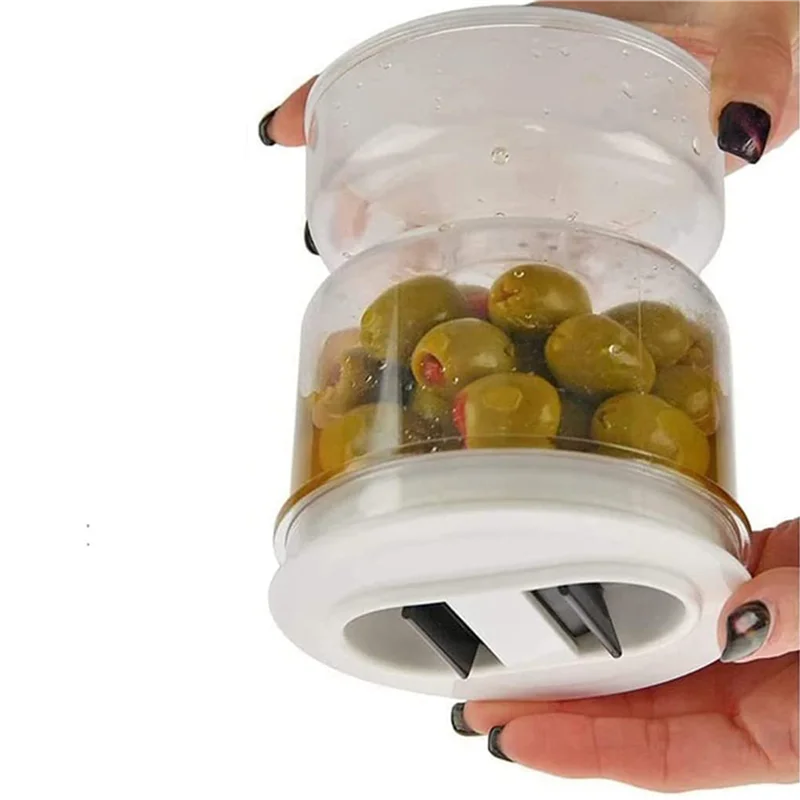-BABQ 3X Pickle And Olive Hourglass Jar, Pickle Flip Jar Separated From Wet And Dry, Pickle Jar With Strainer Flip, Separator