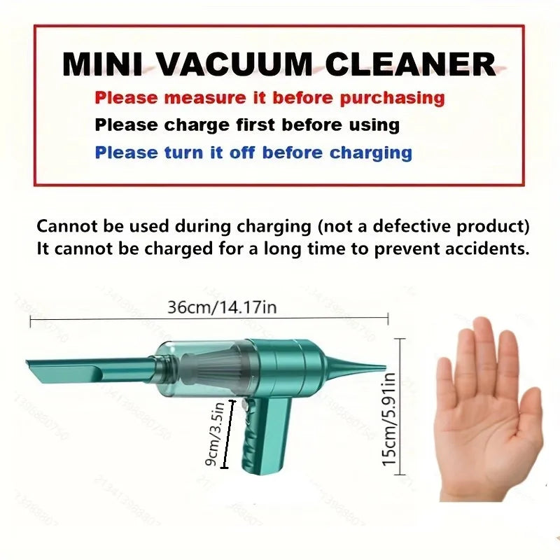 Small mini portable car vacuum cleaner, multifunctional, suitable for various scenarios inside the car