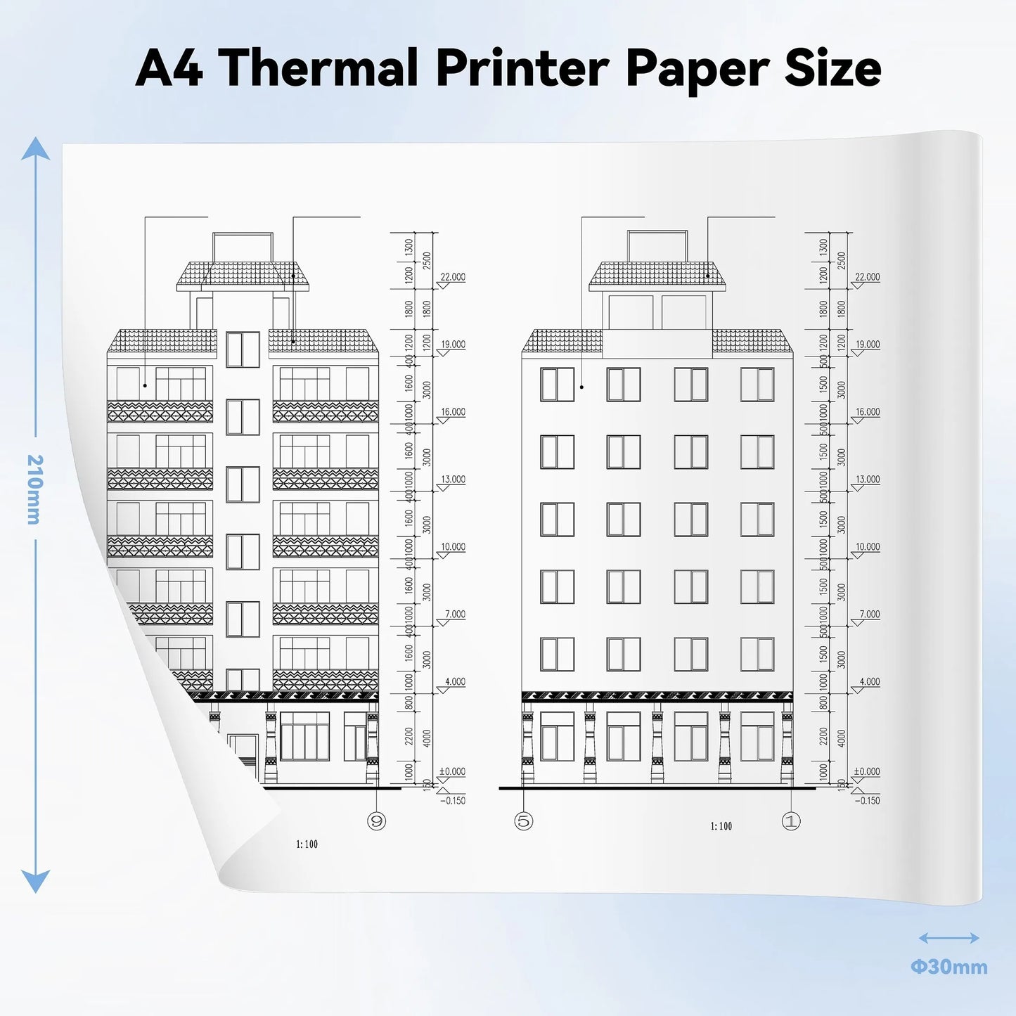 Portable Printers Wireless for Thermal Printer Bluetooth Inkless Printer Compatible with Phone and Laptop for Home Office,School